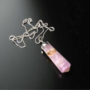 Pink Aragonite Point Pendulum Necklace